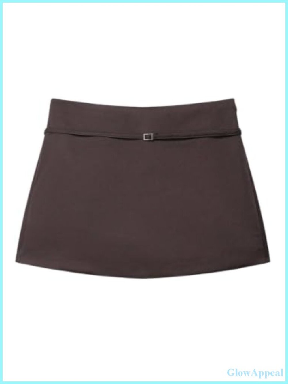 Women's Zip Up Mini Skort Low Rise A Line Belted Shorts
